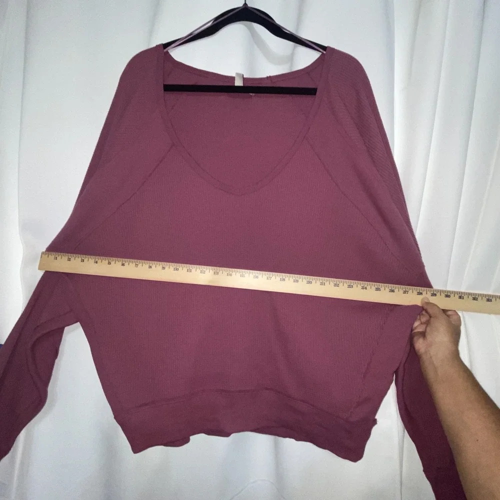 Free People Mauve Pink Rose Womens Pullover Oversized Long Sleeve Sweater Medium